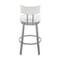 Armen Living Dalza Swivel Bar Stool in Cloud Finish with White Faux Leather 840254333574 - alternate 8